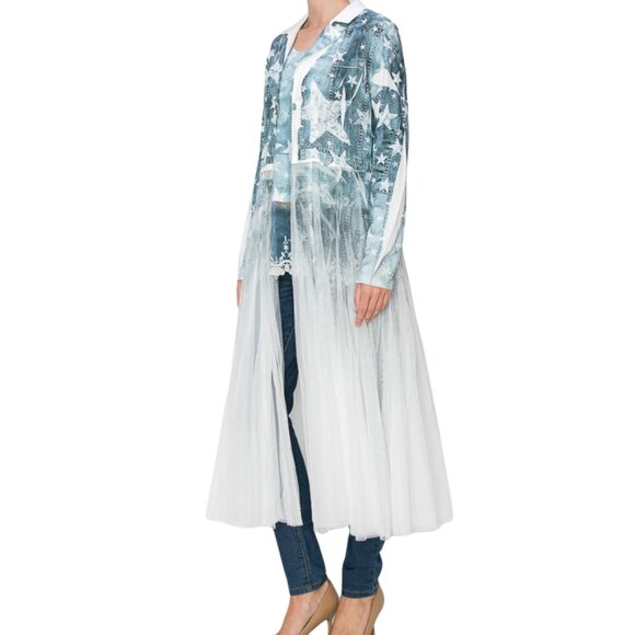 ORIGAMI Victorian Lace Star Print Cardigan Duster S-XXL NWT - Picture 3 of 16